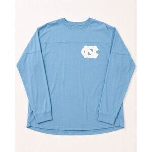 Pressbox UNC Tar Heels Womens L Blue‎ Oversized Cotton Shirt Thumbholes